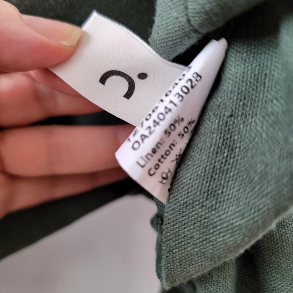 Commense Linen Crisscross Halter Crop Top Size Large Sage Green Boho Minimalist - Picture 6 of 10